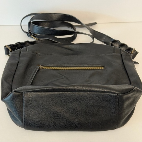 Black Faux Leather Crossbody Bag - Picture 4 of 12